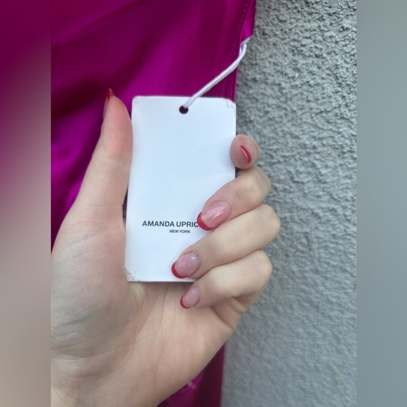 Amanda Uprichard Stanford Silk Midi Dress in Dark Hot Pink Size M New with Tags! - Picture 7 of 8